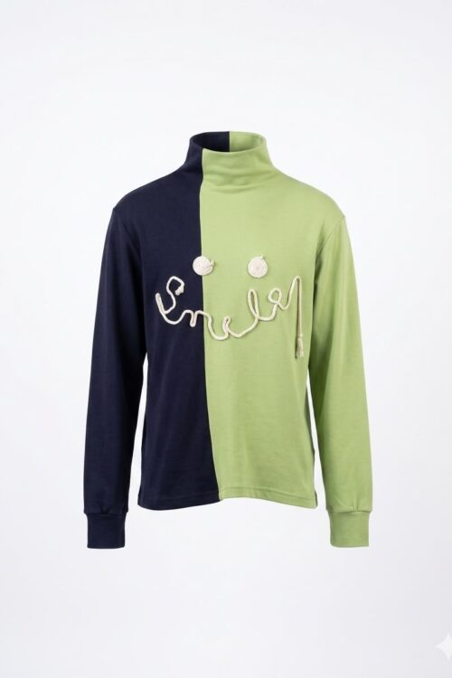 Sweater Bicolor Talla Única Color Azul Marino y Verde